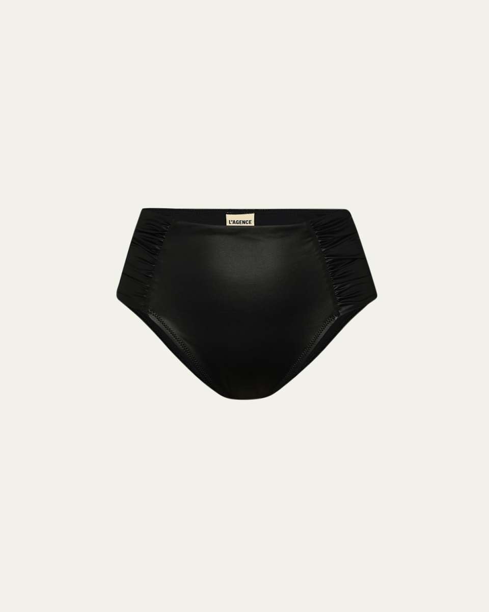 Luxe Leather Vanessa High-Waist Bikini Bottoms